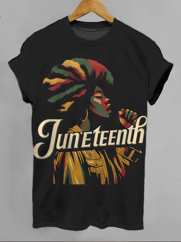 Women's Juneteenth African Woman Art Print Casual T-Shirt