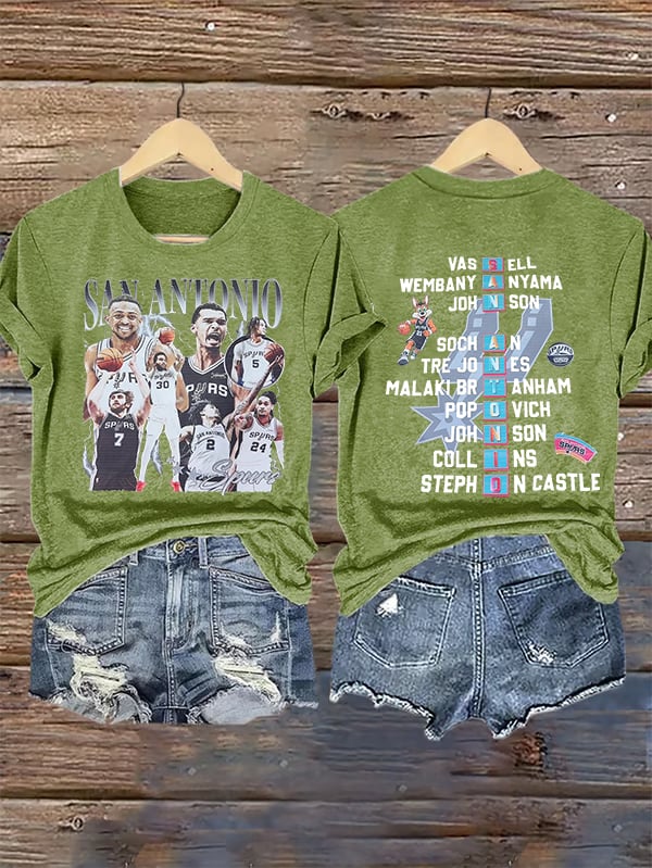 Women's  San Print Round Neck T-shirt