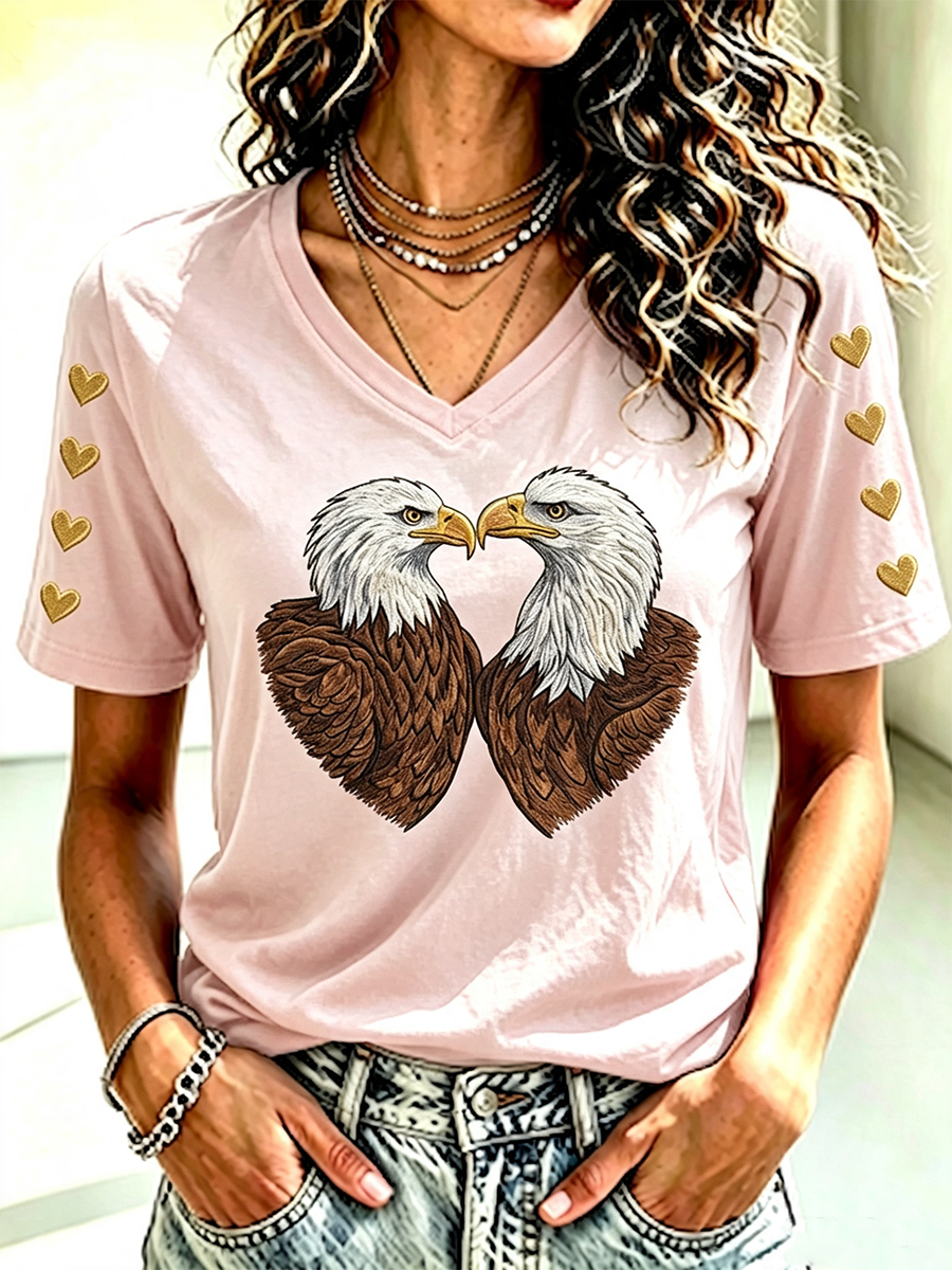 Women's Fly Free Jackie Pattern V-Neck T-Shirt