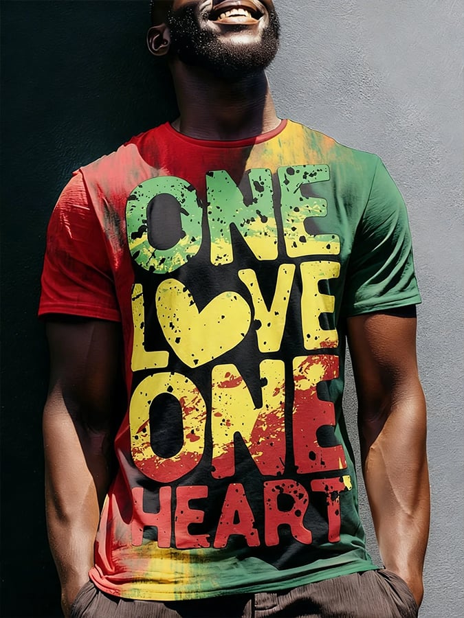 Men's Black Juneteenth Print Short-Sleeve T-Shirt