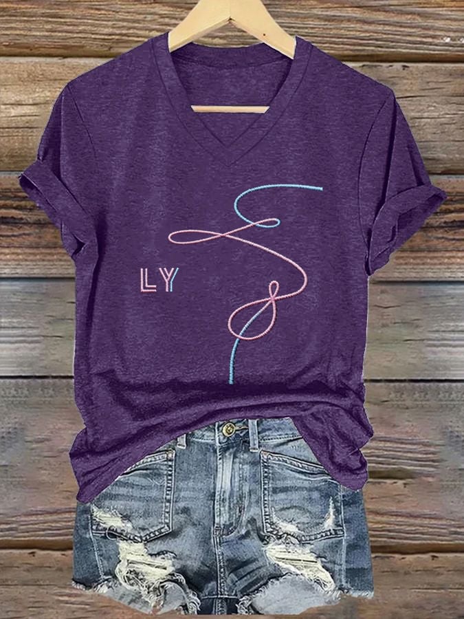 Women's K-pop Print Short-sleeved T-shirt