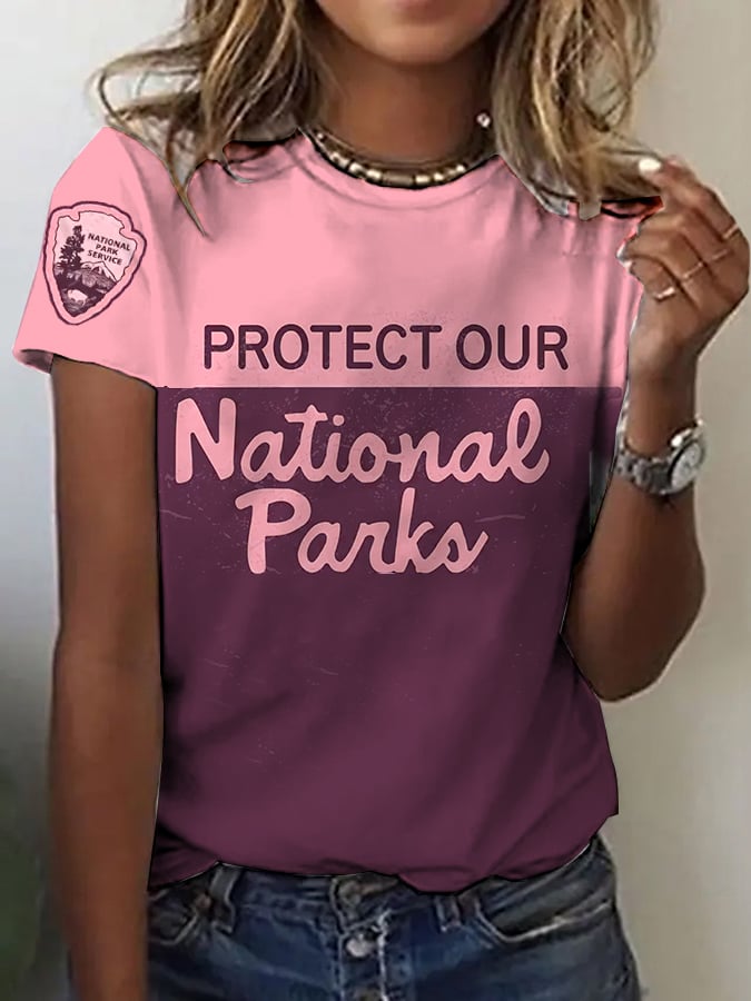 Women's Fashion Casual National Park Protection T-Shirt