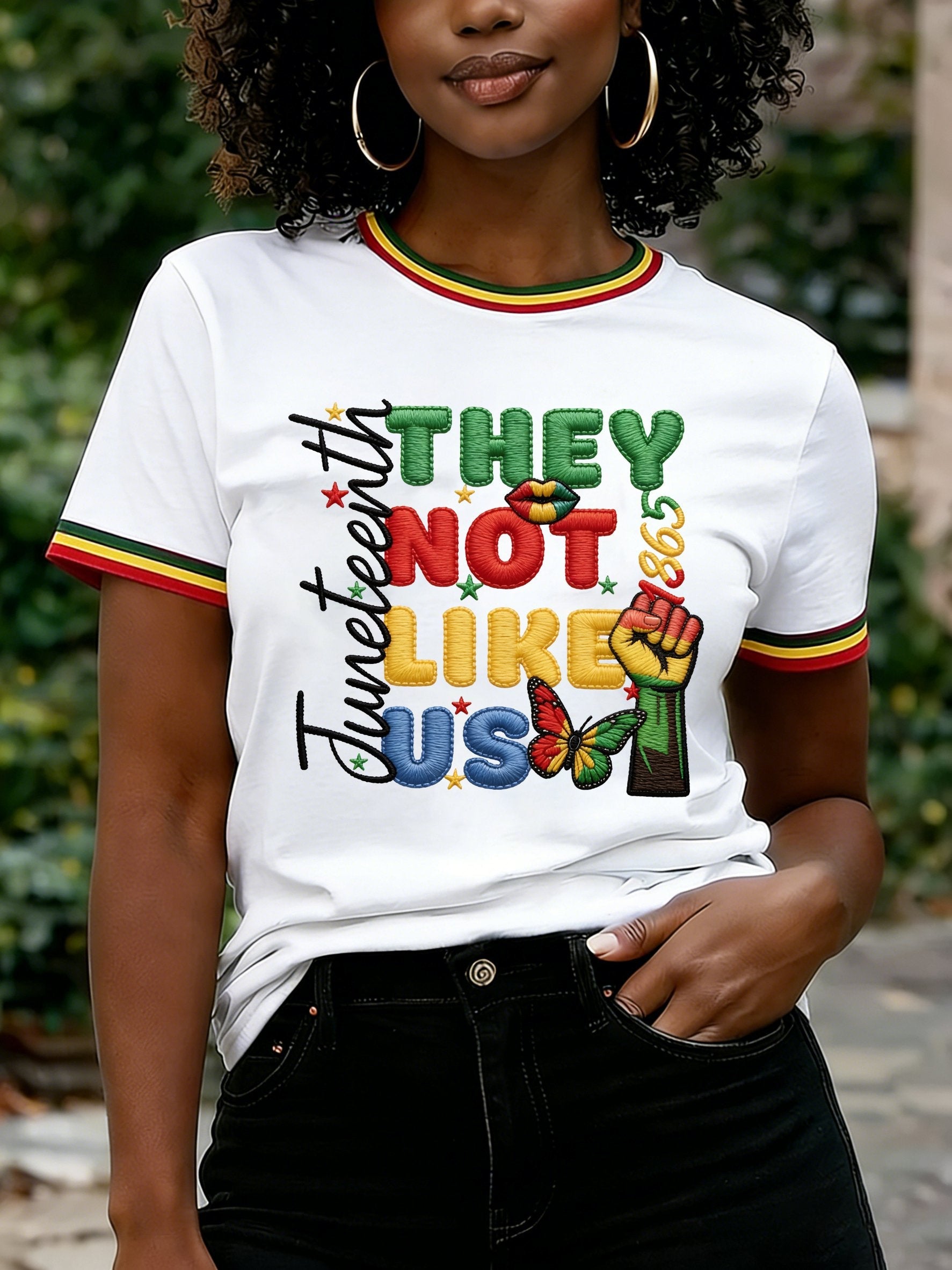 Women's Juneteenth They Not Like Us Print Casual T-shirt