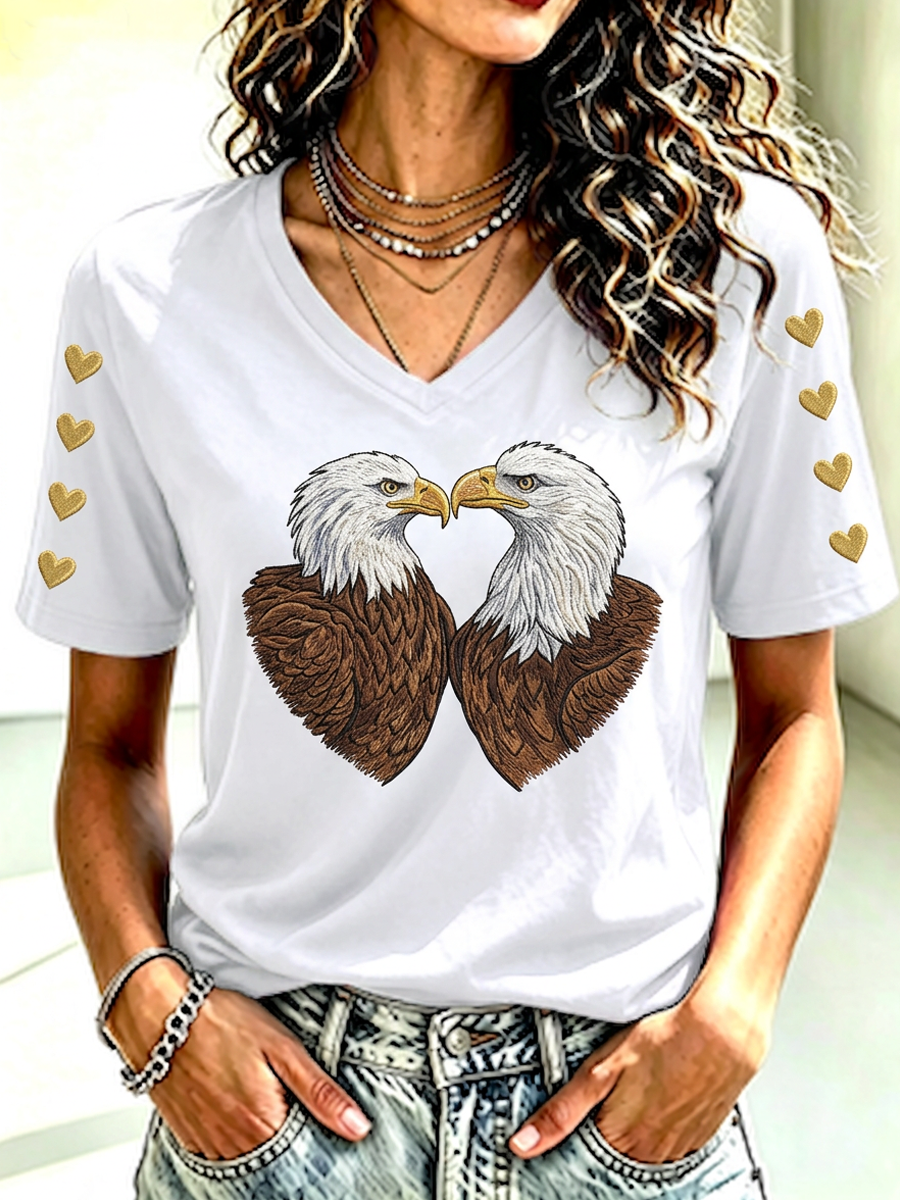 Women's Fly Free Jackie Pattern V-Neck T-Shirt