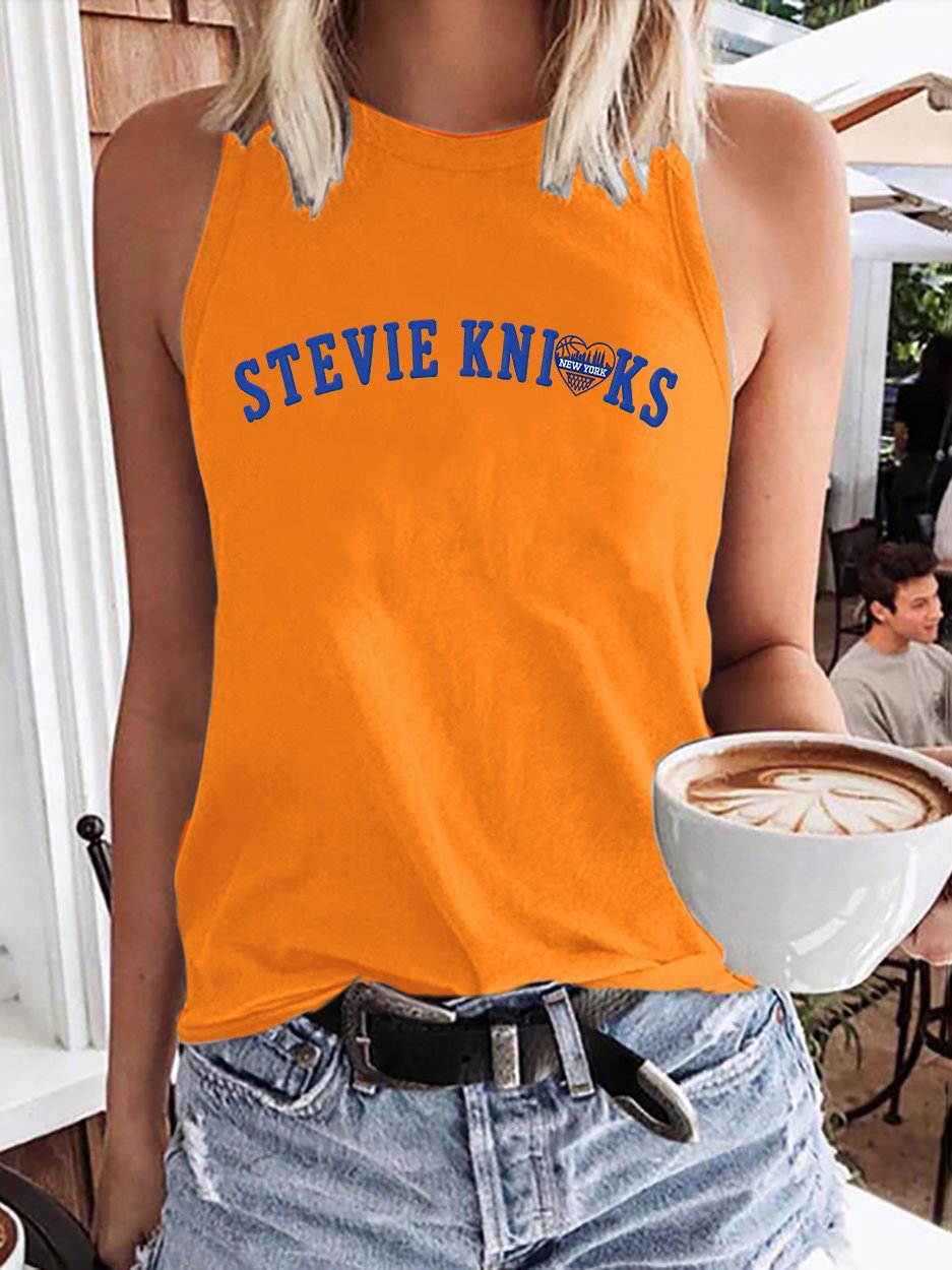 Retro New York Basketball Stevie Print Tops Tank