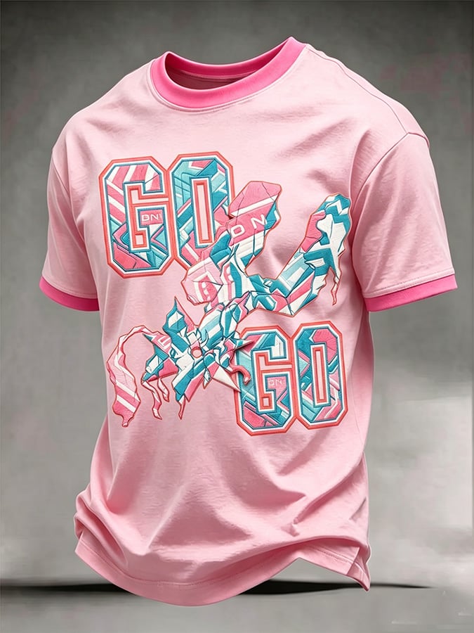 Men's Casual Basketball-Print T-Shirt