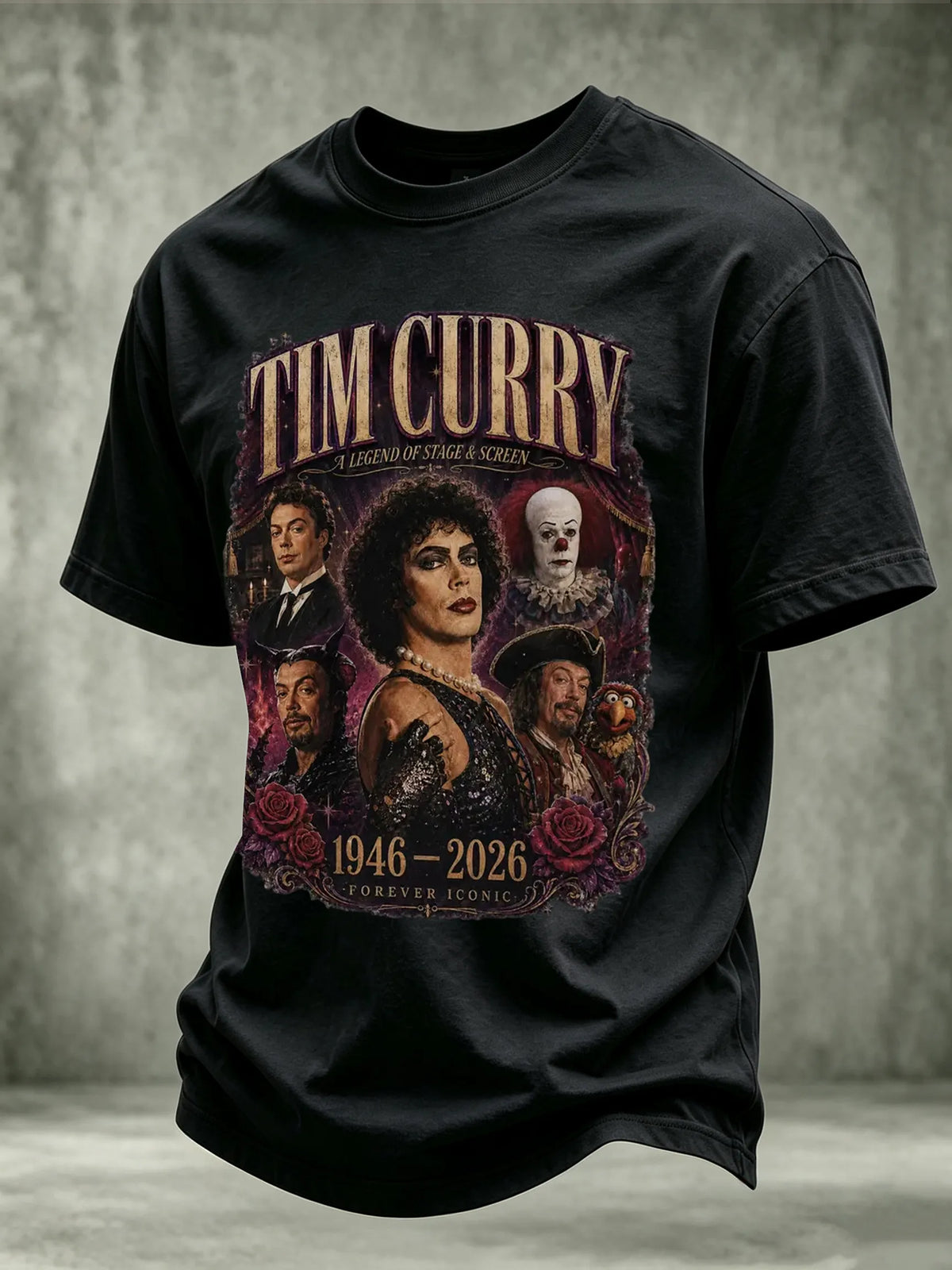 Men's Artistic Print Casual V-Neck T-Shirt