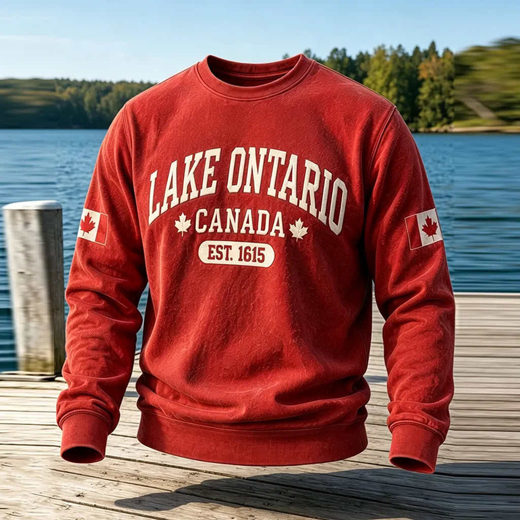 Men's 1615 Lake Ontario Printed Casual Warm Sweatshirt
