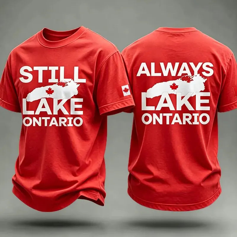 Men's  Canada Lake Ontario Printed Retro T-shirt
