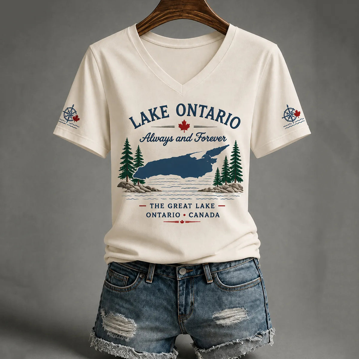 Women's Lake Ontario Always And Forever V-neck Tee
