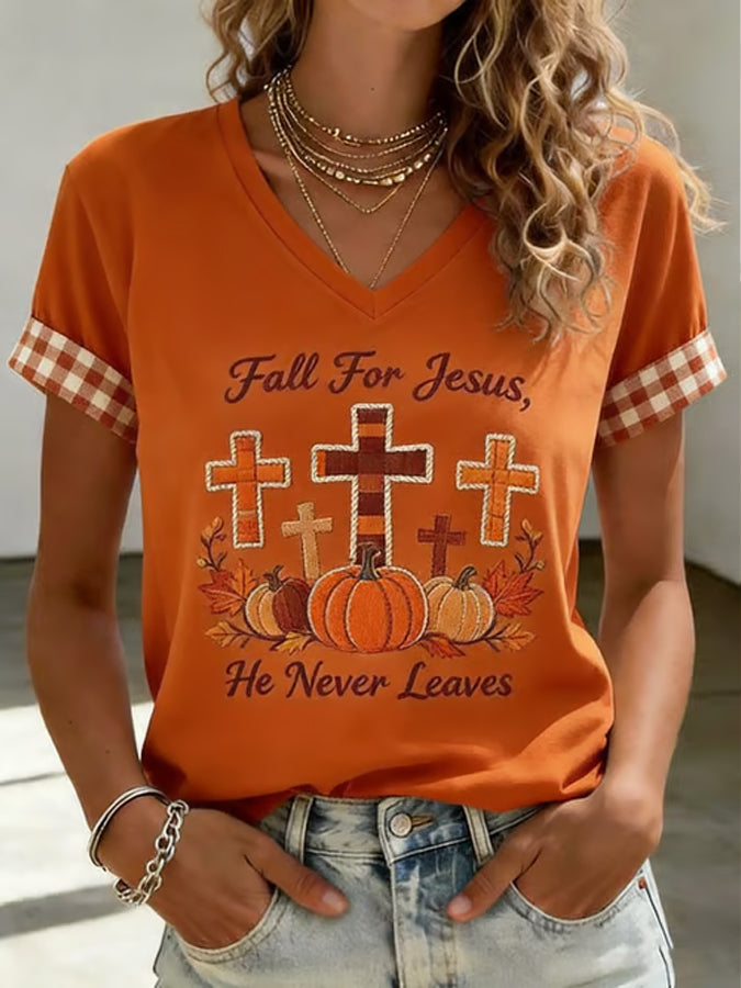 Women'S Faith Printed V-Neck T-Shirt
