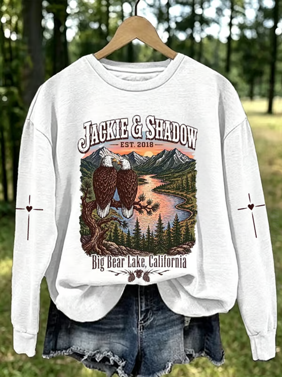 Women'S Jackie & Shadow Print Crew-Neck Sweatshirt