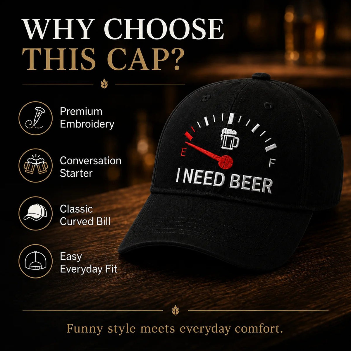 🔥LAST DAY 50% OFF - 🍺 I NEED BEER  Baseball Cap – Unisex Memorial Hat🧢 100% Cotton
