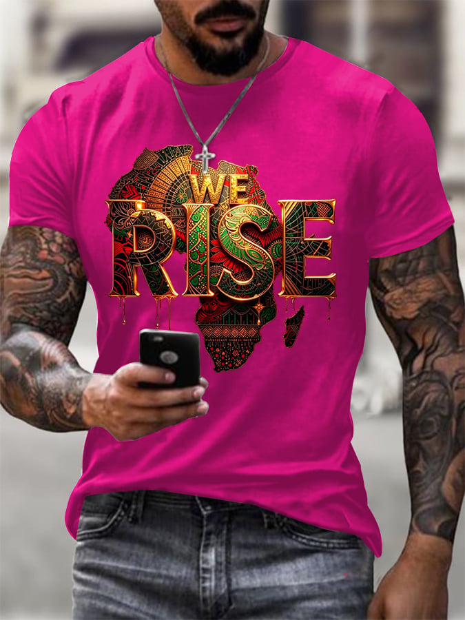 Men's Juneteenth Print Casual T-Shirt