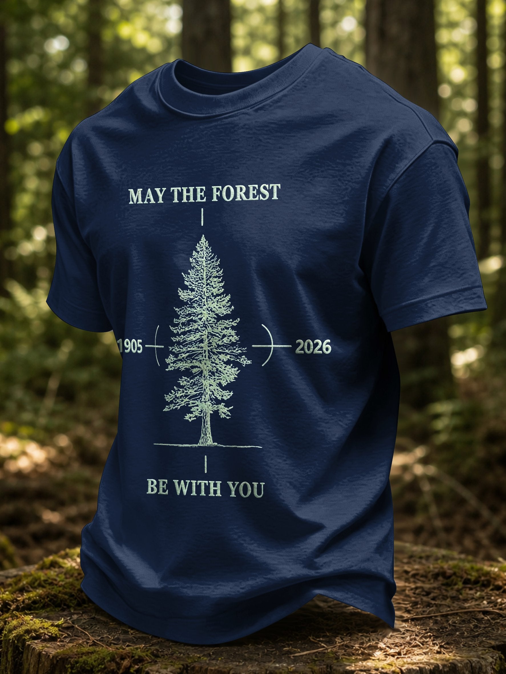 Men's May The Forest Be With You Printed Casual T-Shirt