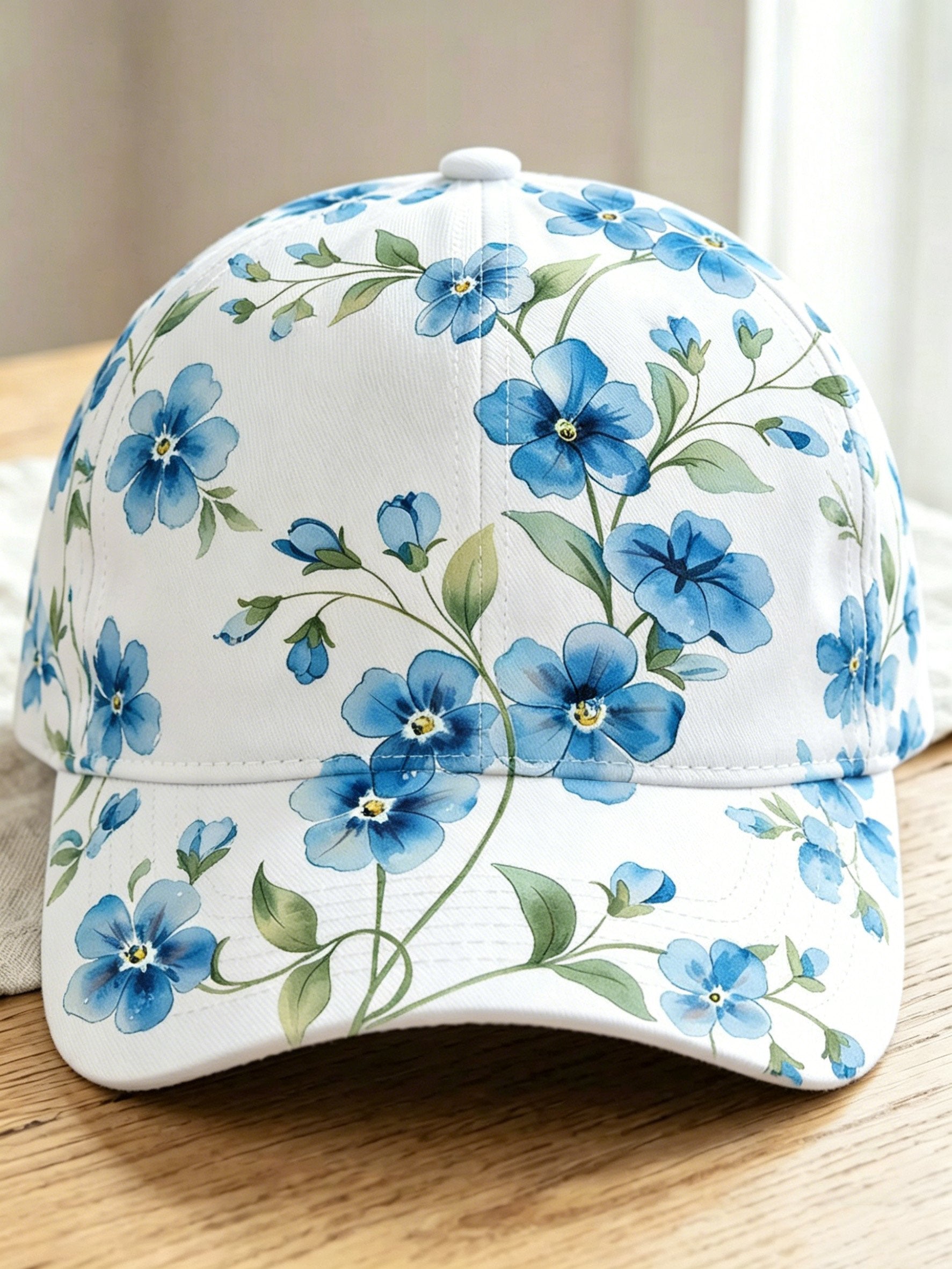 Forget-Me-Not Floral Print Hat (Unisex)