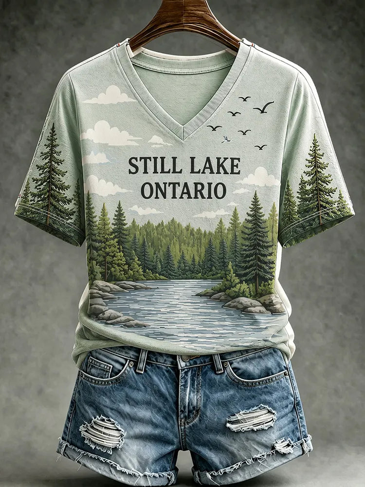 Women's Lake Ontario Natural Scenery Casual T-shirt