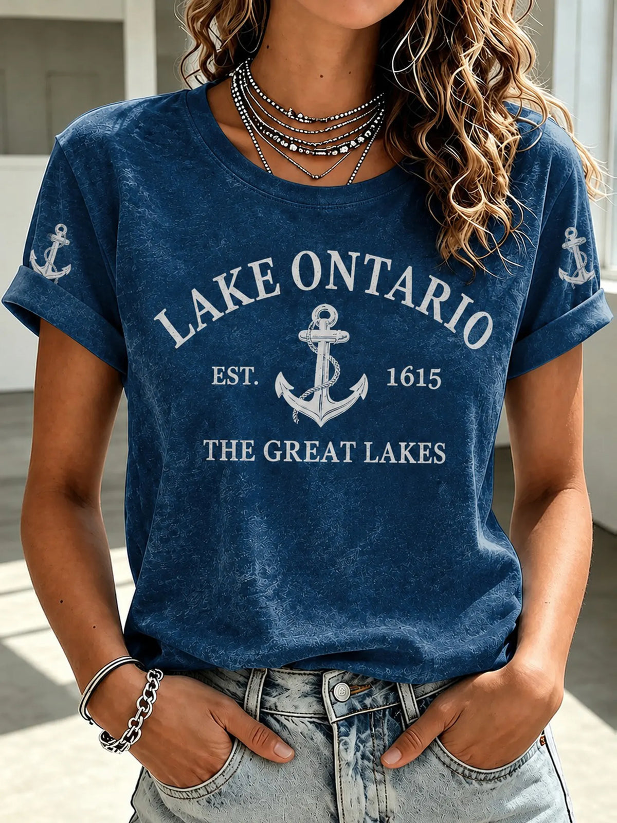 Lake Ontario 1615 Printed Women's Crew Neck T-shirt