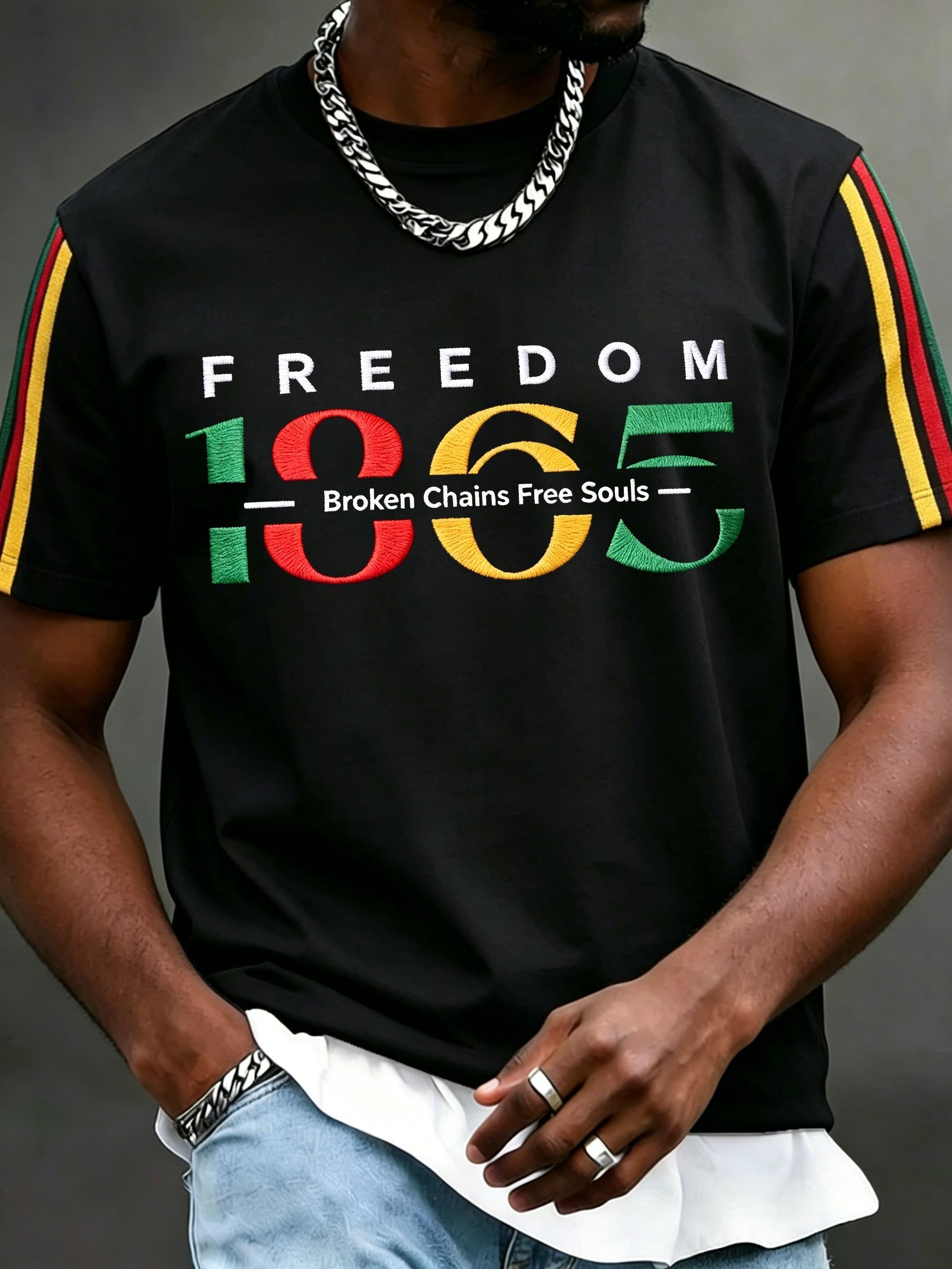 Men's Juneteenth Print Casual Top