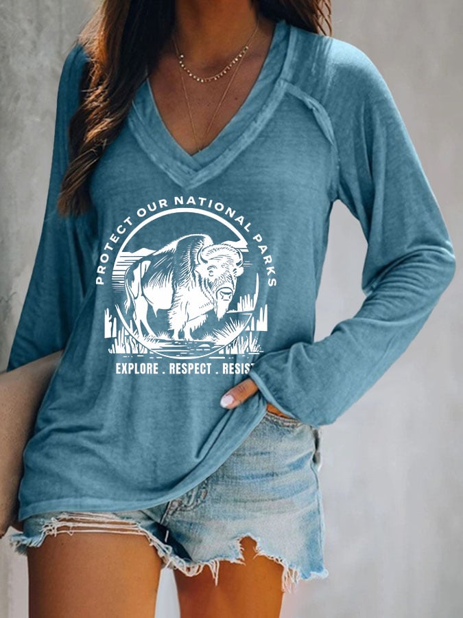 Women's Protect Our National Parks Printed T-Shirt