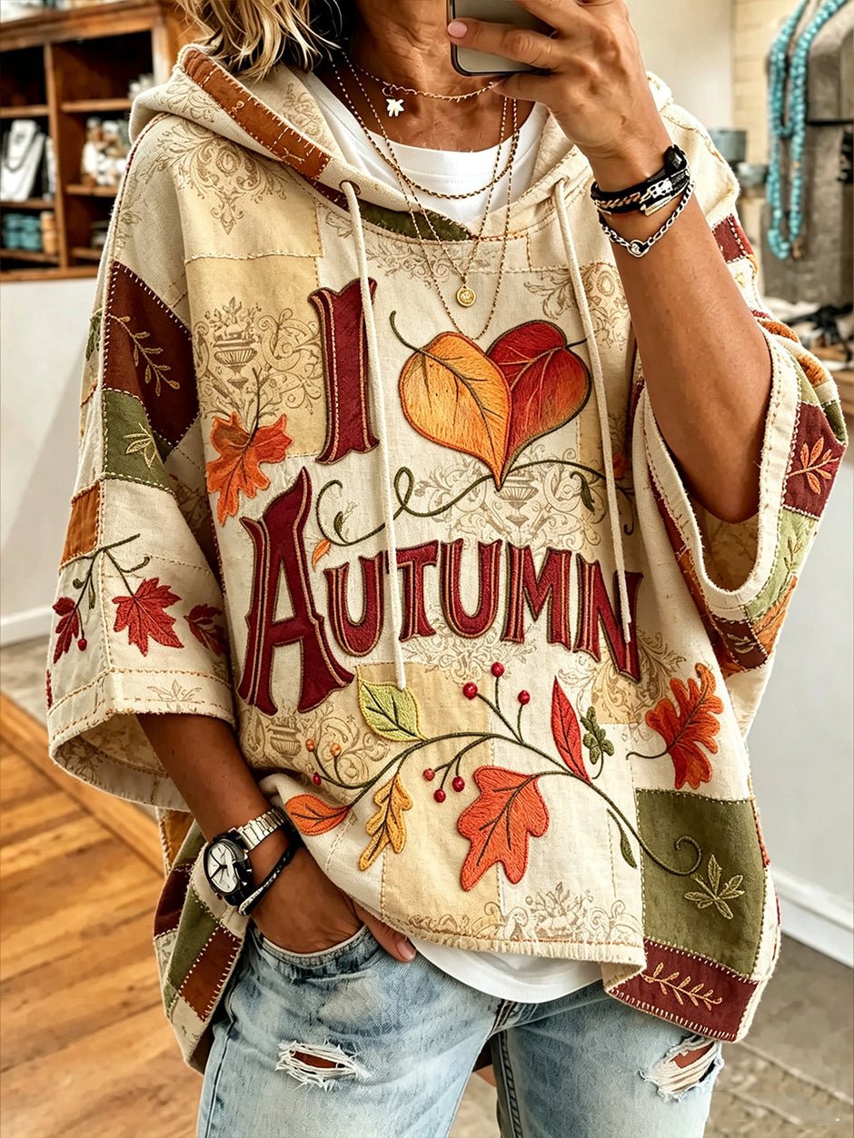 Women's Autumn Vintage Print Hoodie