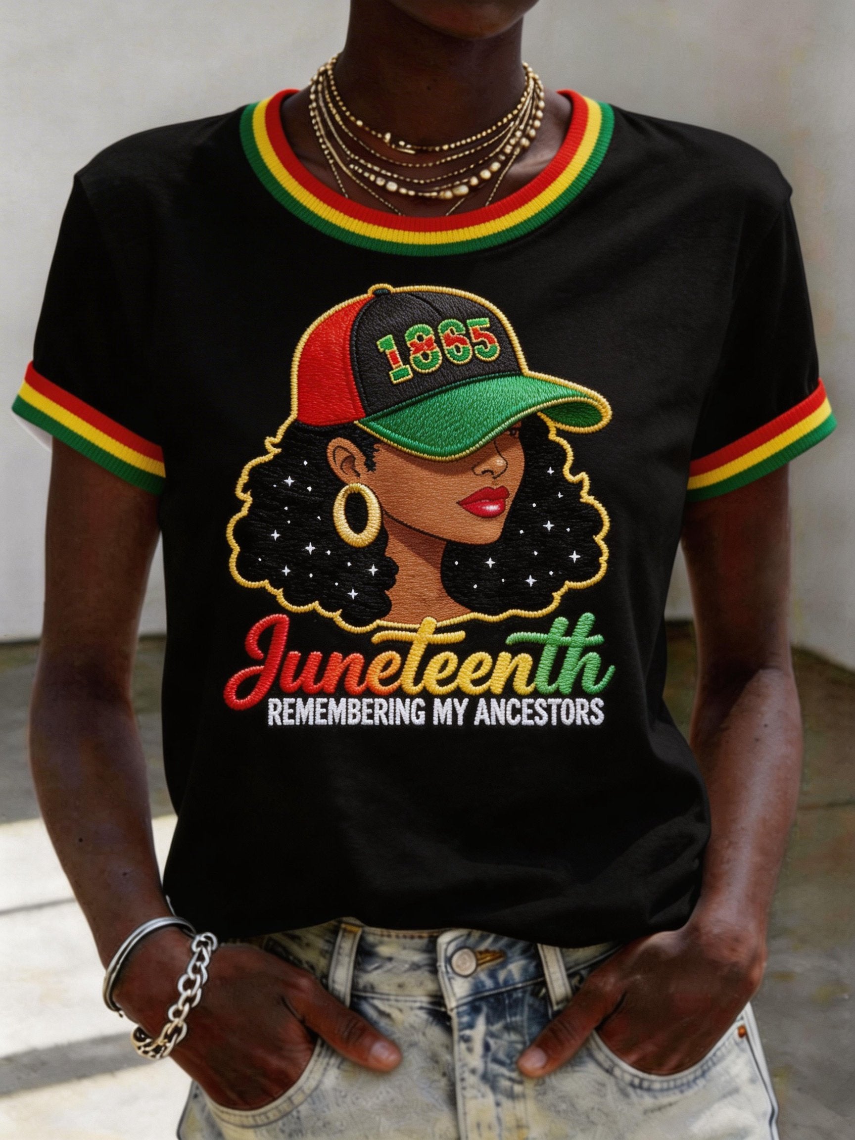 Retro Juneteenth Print T-Shirt
