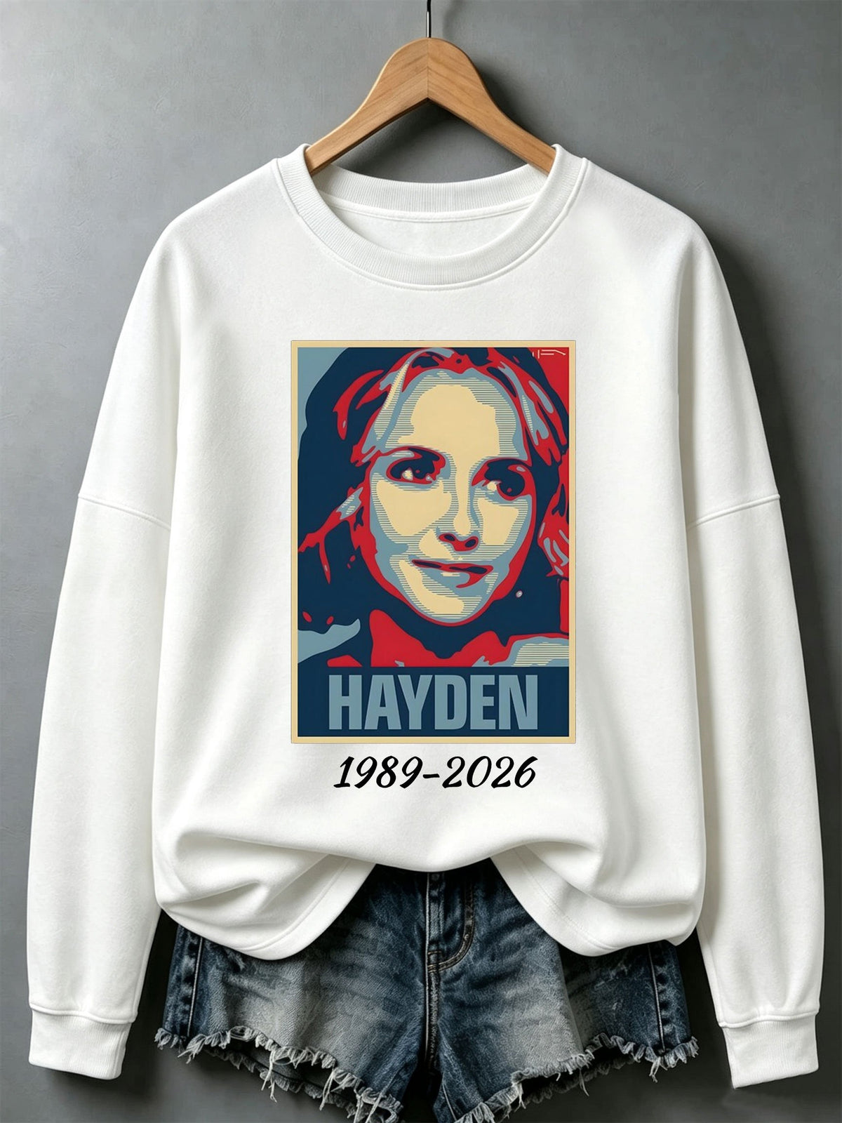 Women's Retro-Casual Printed Crew-Neck Sweatshirt