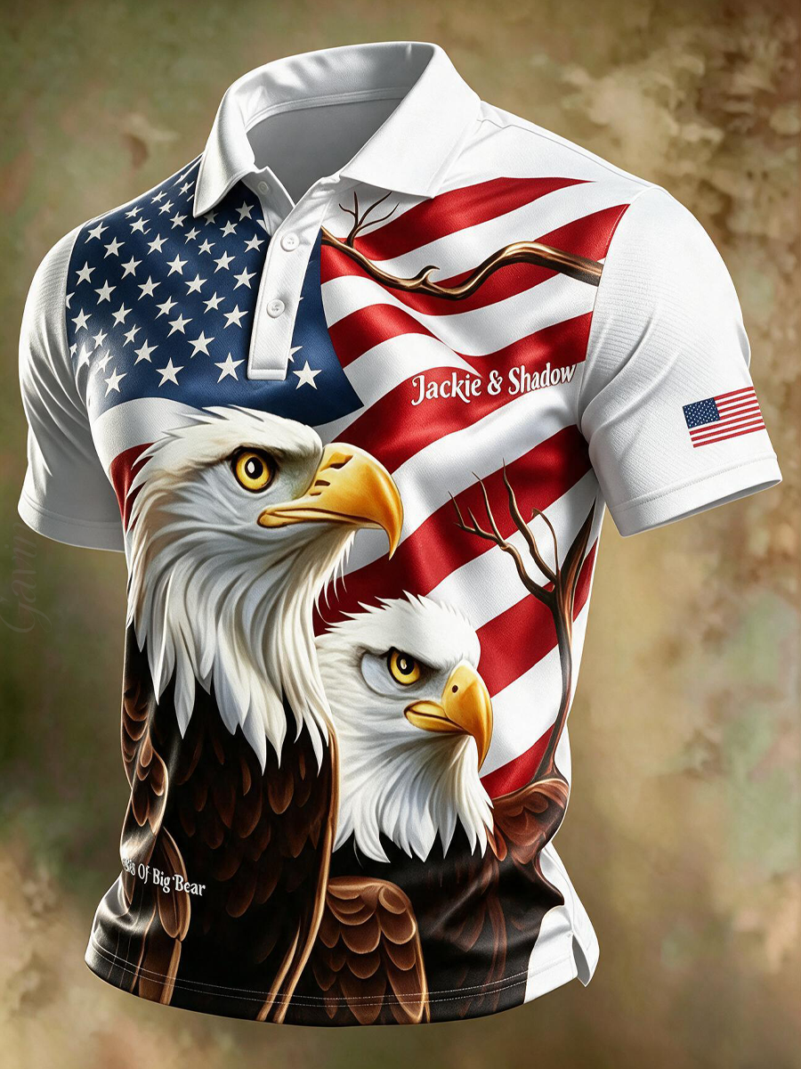 Men'S Jackie & Shadow Print Casual Polo Shirt