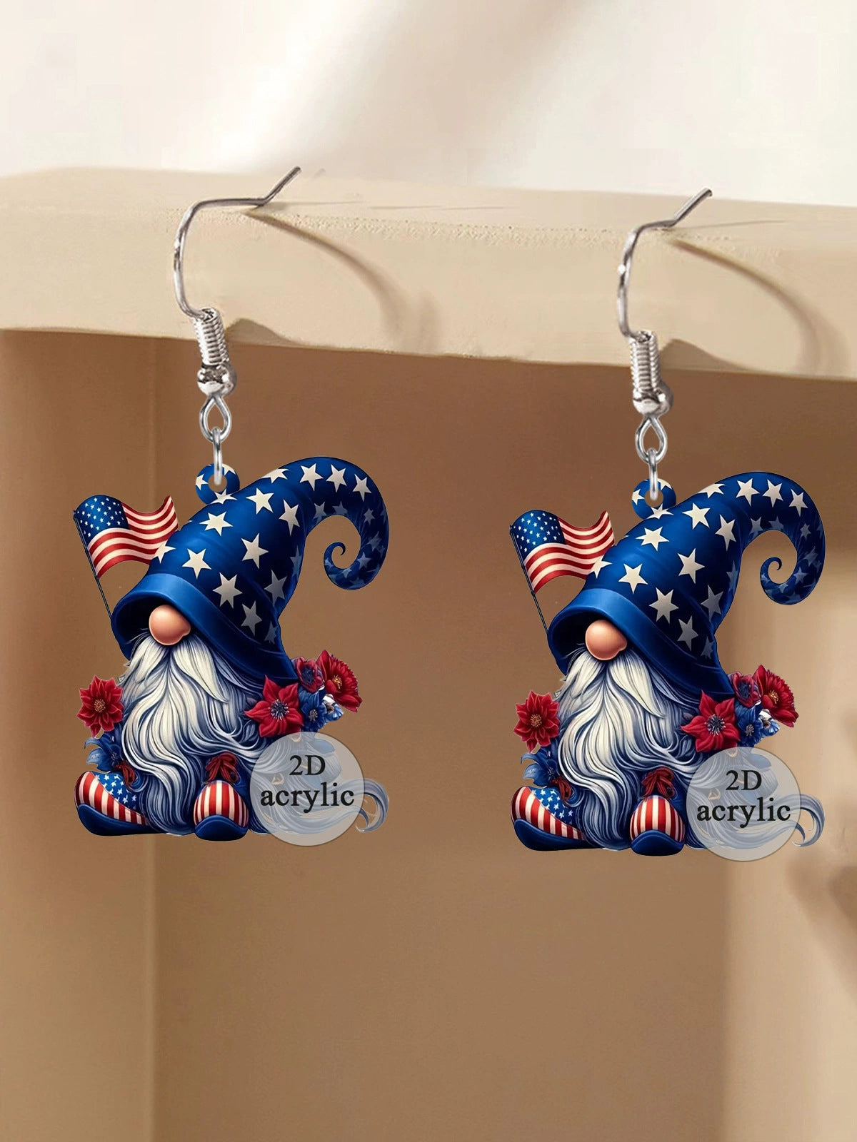 Anniversary Chicken Gnome Bow Heart Shaped Dangle Earrings