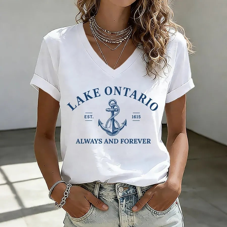 Women's Lake Ontario Always And Forever Printed T-shirt