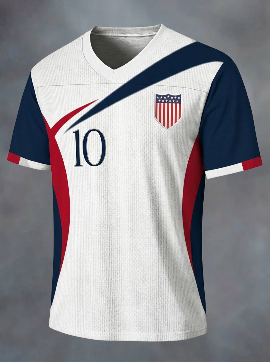 Men's American Soccer World Cup Short-Sleeved Sports T-Shirt