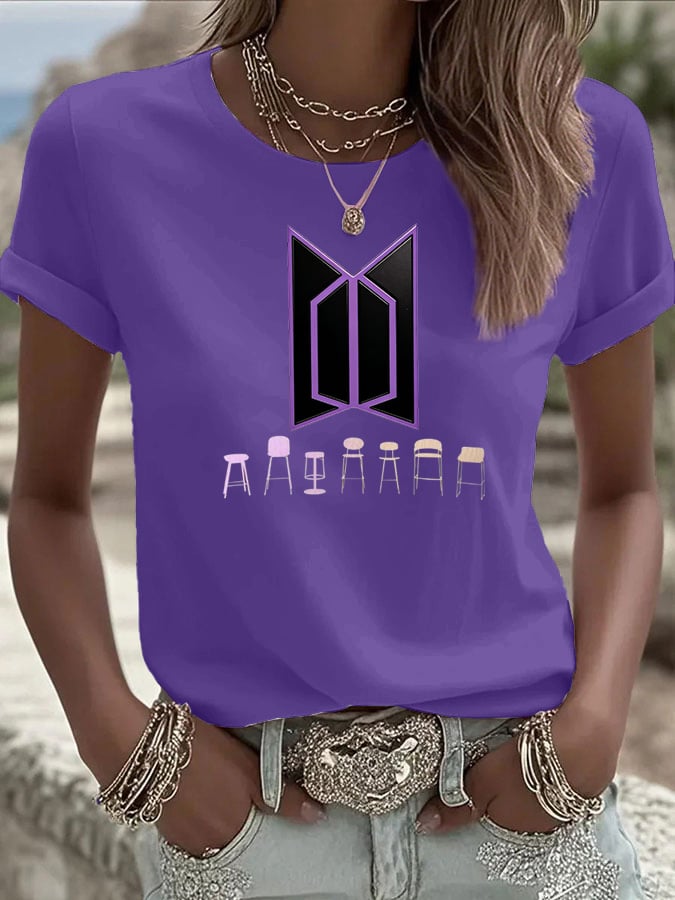 Women's K-pop  Print Casual T-Shirt