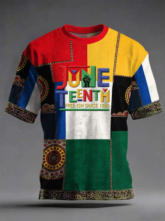 Men's Juneteenth Print Casual T-Shirt
