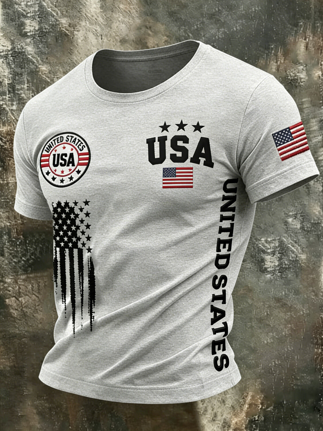 Men's United States USA Flag Art Print T-Shirt