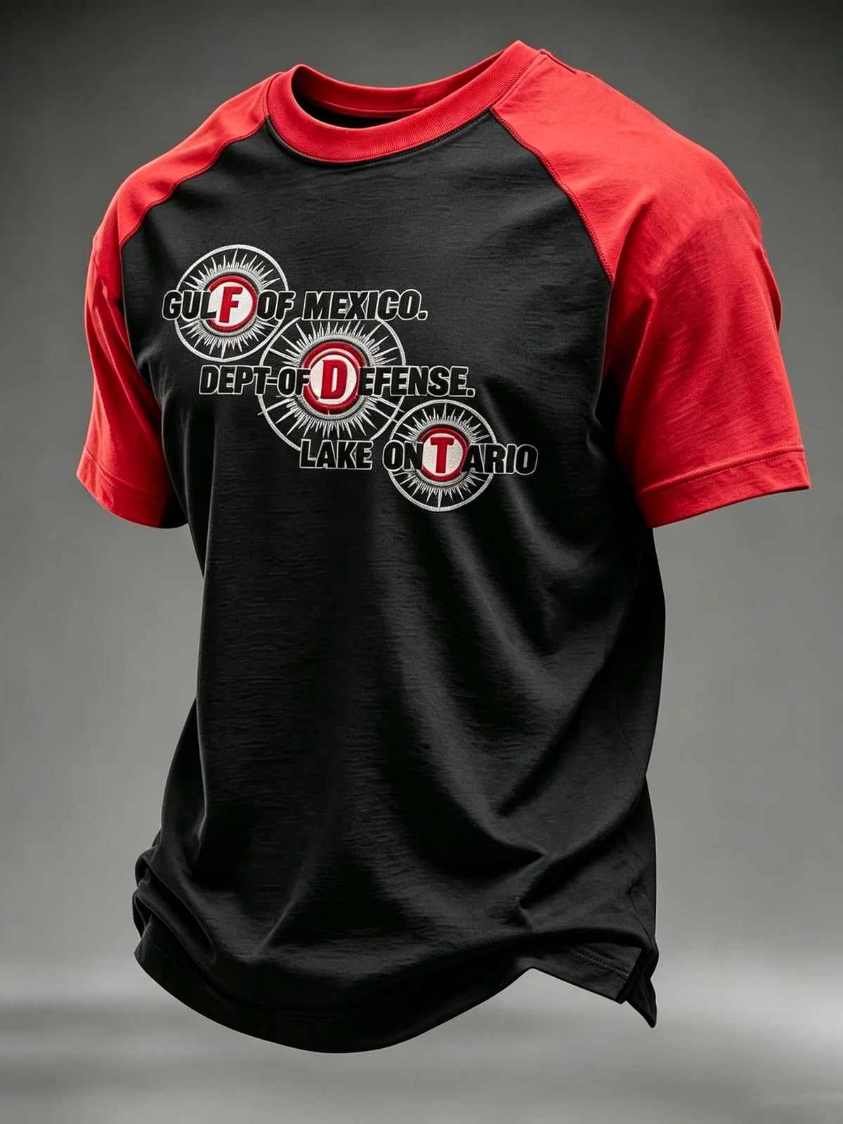 Men's Retro Lake Ontario Printed Casual T-shirt