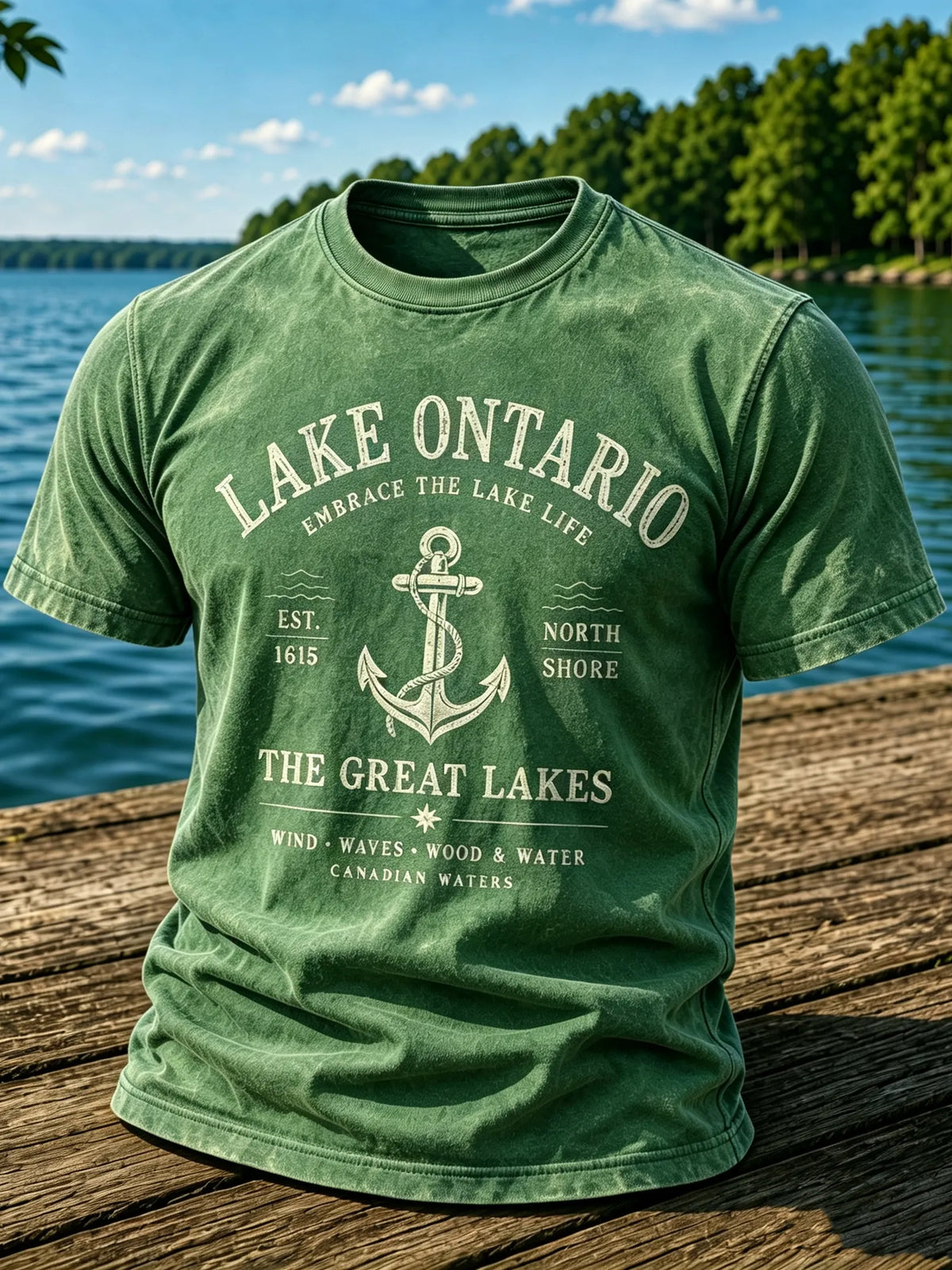 Men's 1615 Ontario Canada Print Casual Short-sleeve T-shirt