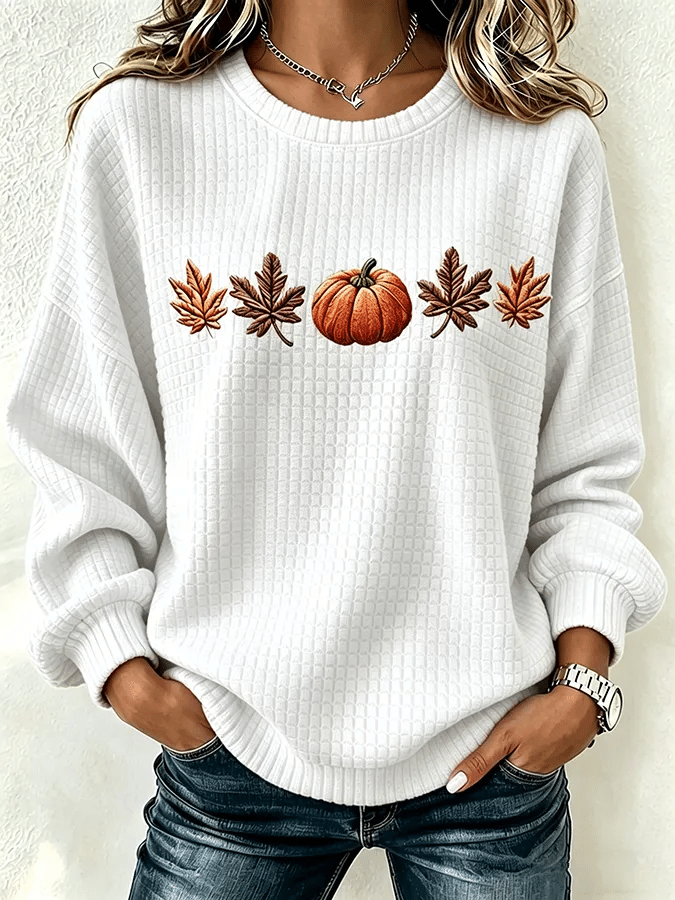 Women'S Casual Pumpkin Print Autumn Top