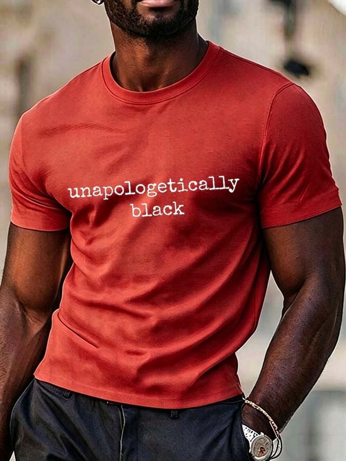 Men's Unapologetically Black Crew Neck Short-Sleeve T-Shirt
