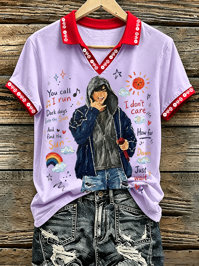 🔥Buy 3 Get 15% Off🔥Music Lovers' Collared Comfortable Women's Short-Sleeved T-Shirt