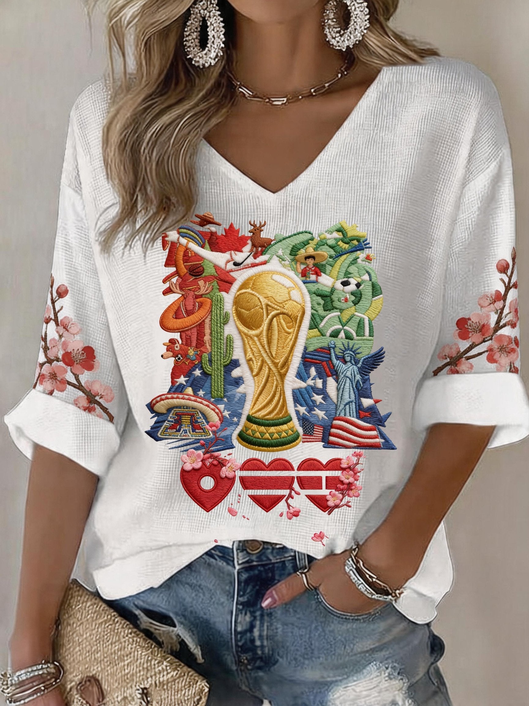 Women's Art Casual V-Neck T-Shirt