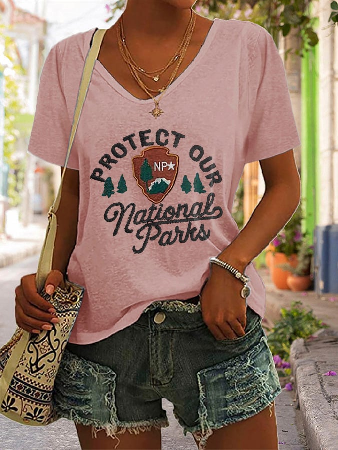 Women's Fashion Casual National Park Protection T-Shirt