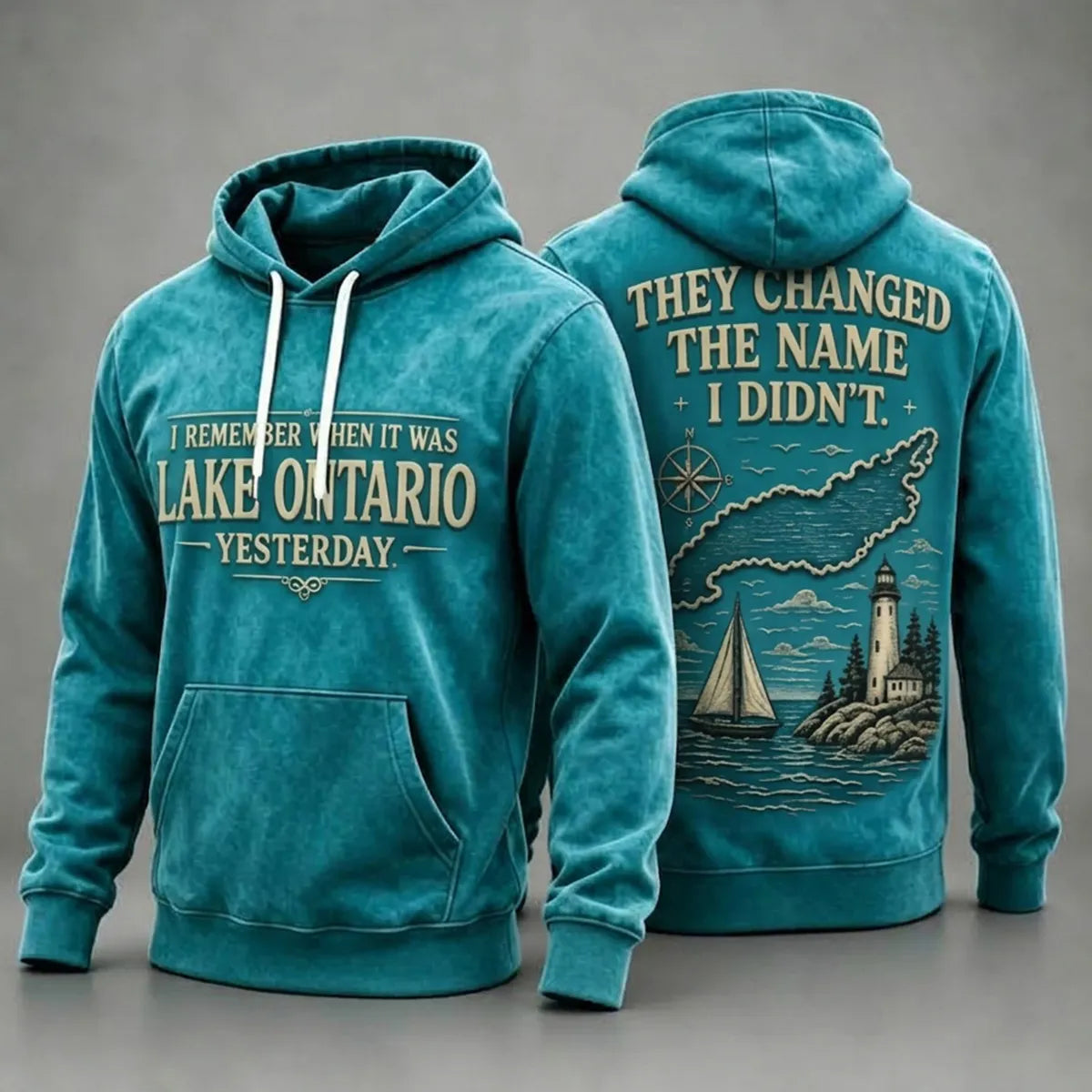 Men's Lake Ontario Always And Forever Printed Hoodie