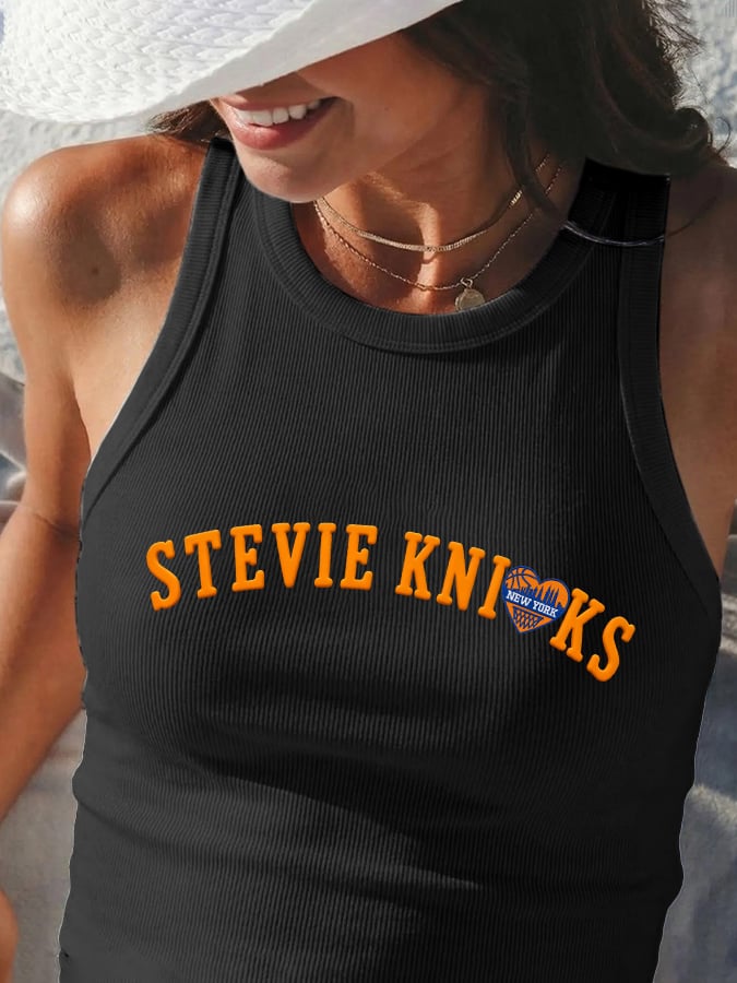 Retro New York Basketball Stevie Print Tops Tank
