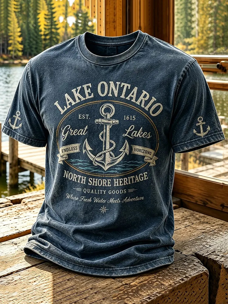 Men's 1615 Ontario Canada Print Casual Short-sleeve T-shirt