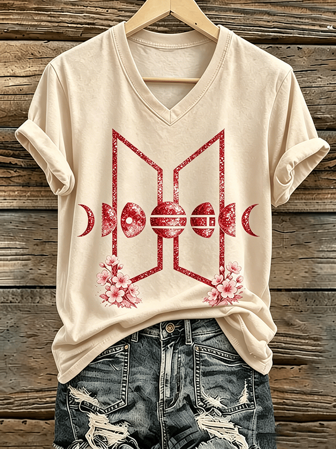 🔥Buy 3 Get 15% Off🔥Music Lovers' Pure Cotton Comfortable V-Neck Short-Sleeved T-Shirt