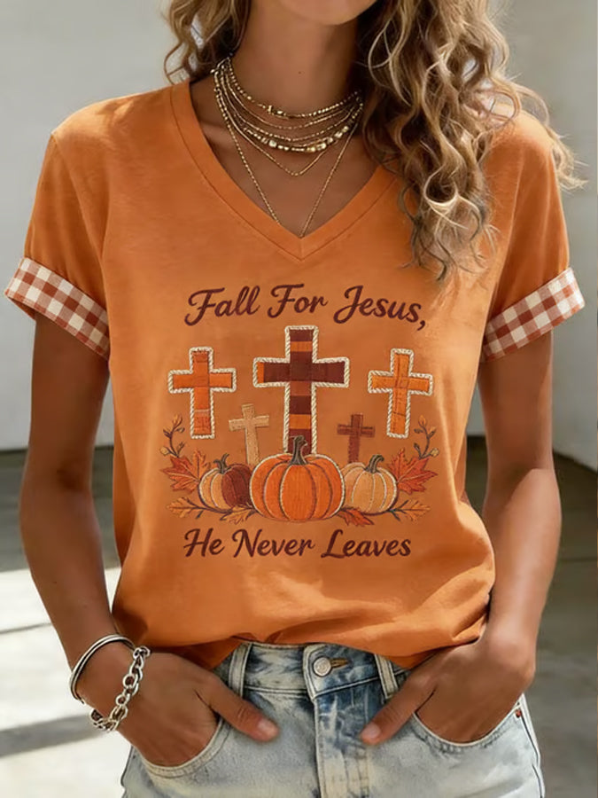 Women'S Faith Printed V-Neck T-Shirt