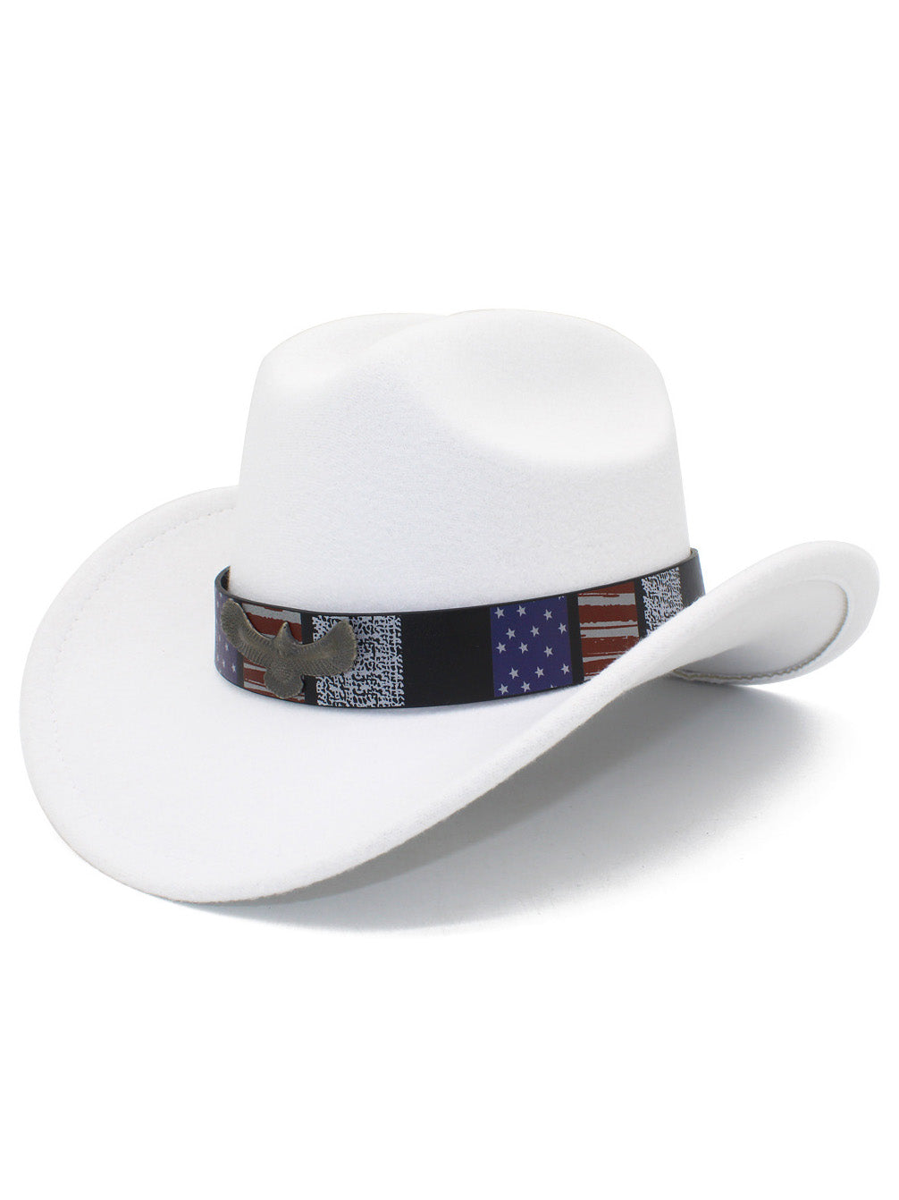 Men's American Flag Eagle Independence Day Wide Brim Cowboy Hat