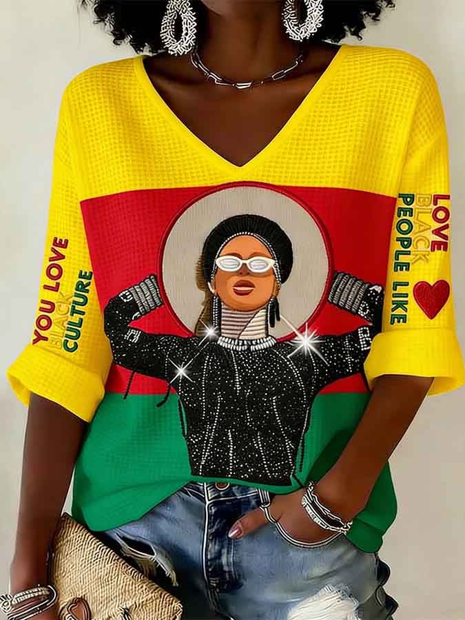 Women's Juneteenth Print Casual Top — Beyoné Edition