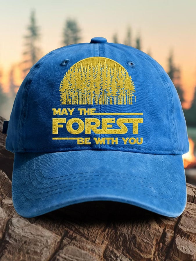 Retro May The Forest Be With You Print Baseball Cap