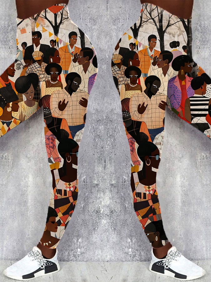 Black Culture Full Print Yoga Leggings
